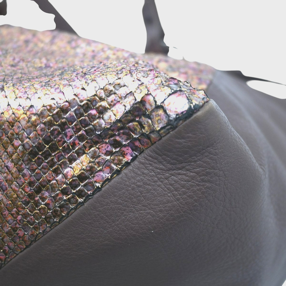 Pauric Sweeney Brown Metallic Python Leather Shou… - image 5